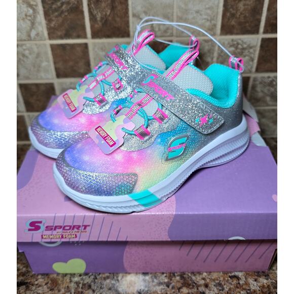S Sport by Skechers Girls' Cora Performance Sneakers- Size 9 - Picture 1 of 5
